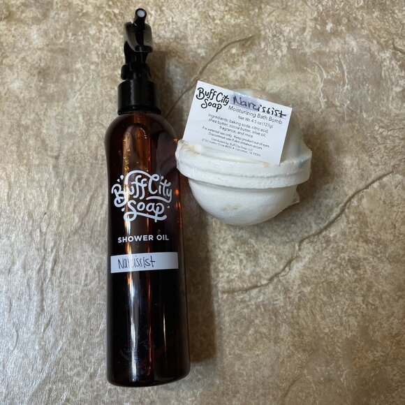 Buff City Soap Other - New Buff City Soap Set - Narcissist Scent - Shower Oil and Bath Bomb